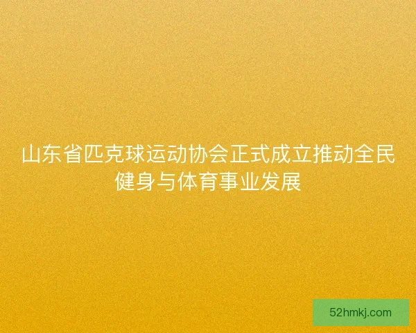 山东省匹克球运动协会正式成立推动全民健身与体育事业发展